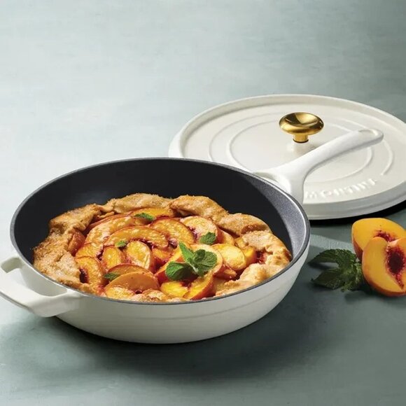 Tramontina 12" Enameled Cast Iron Skillet with Lid White - Picture 2 of 6